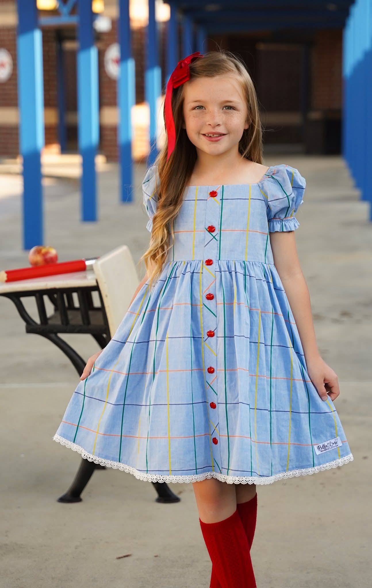 Extras (2026 Fresh Start Fits) Blue Plaid Dress