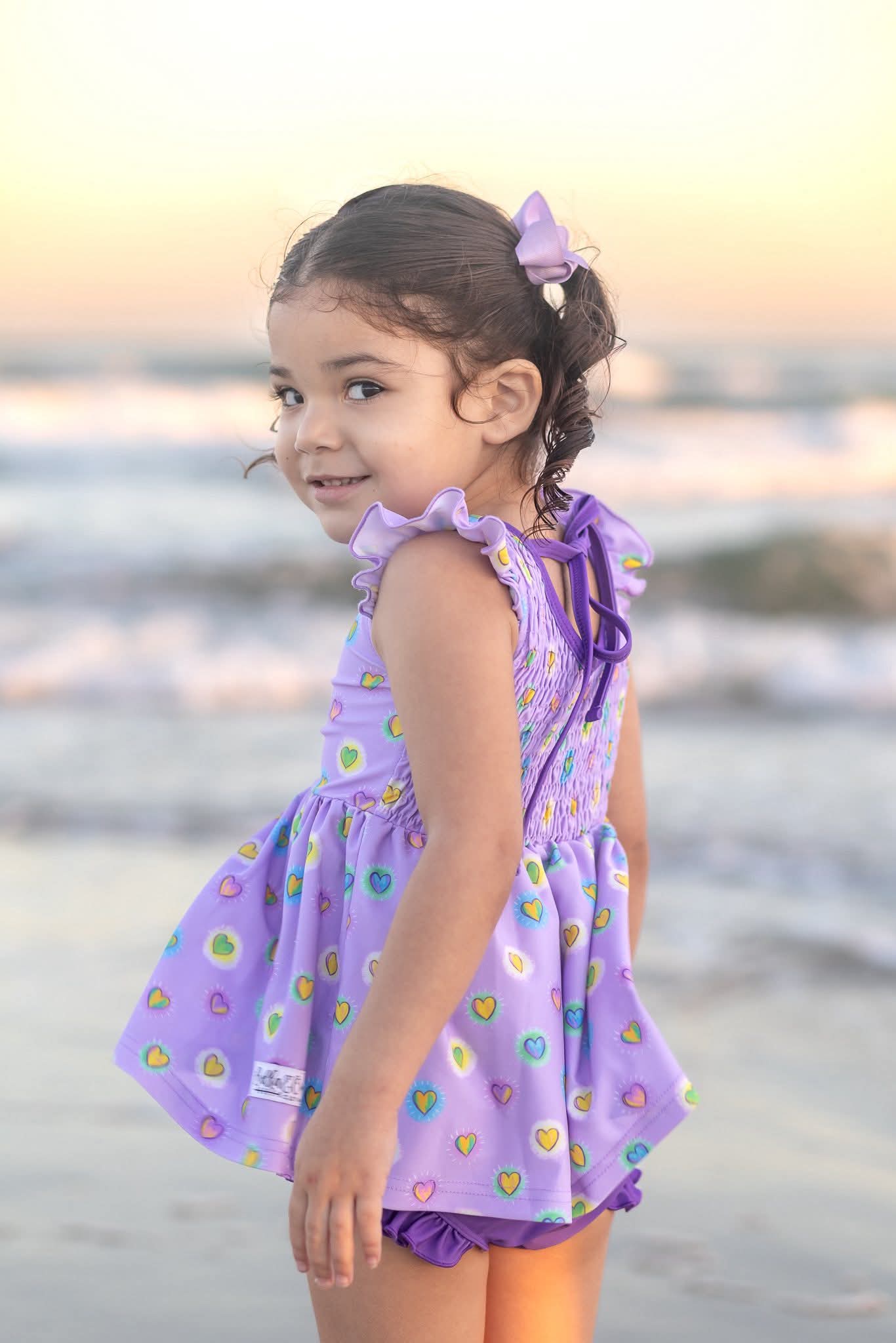 Extras (2025 Spring Break Bash) Hearts Smocked Back Tankini