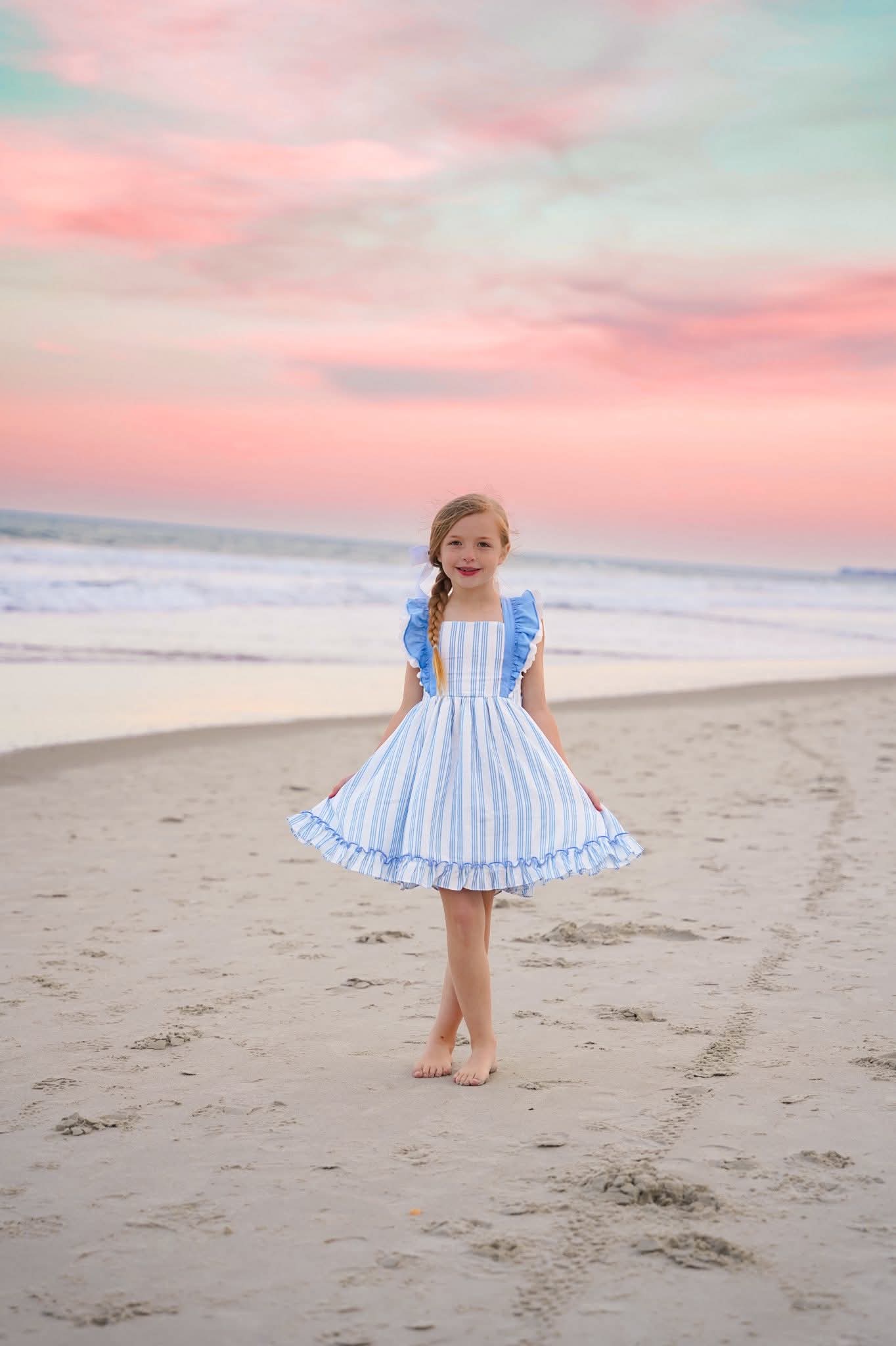EXTRAS (2026 Summer Linens) Seaside Sky Pinafore