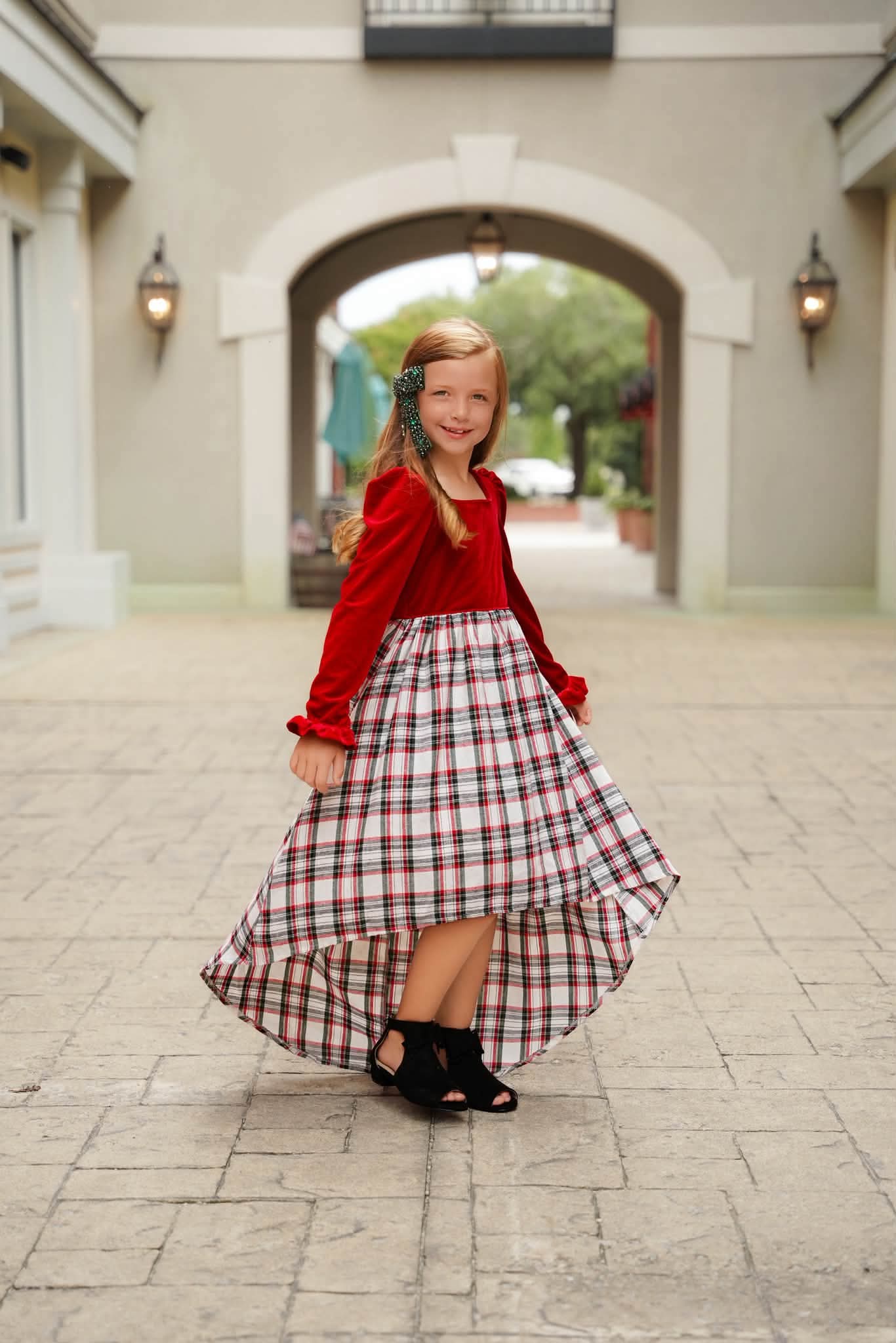 (2026 Holiday Dress Edit) Plaid Hi Lo