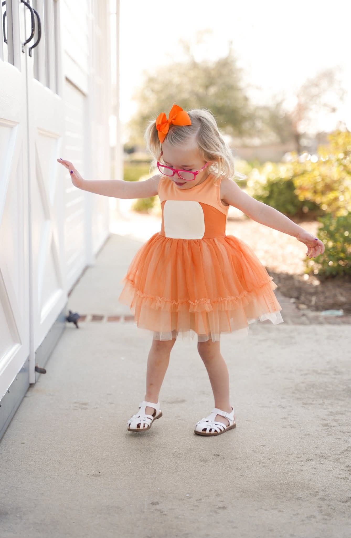 Extras (2026 Puppy Playtime) Orange Puppy Pal Tulle Dress