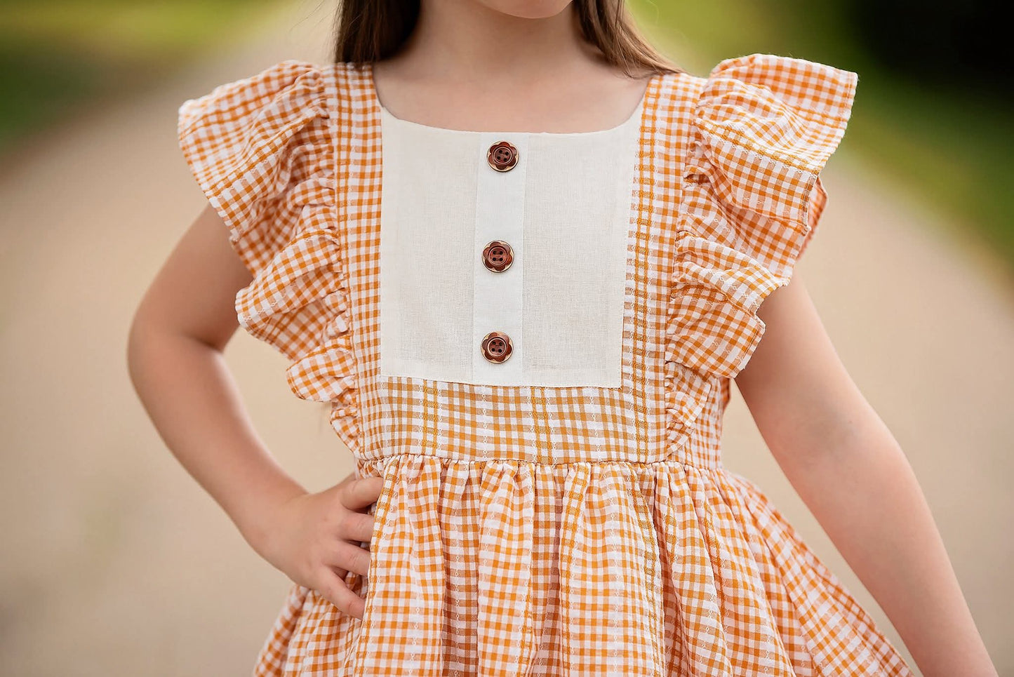 (2026 Fall Dresses) Orange Plaid Dress