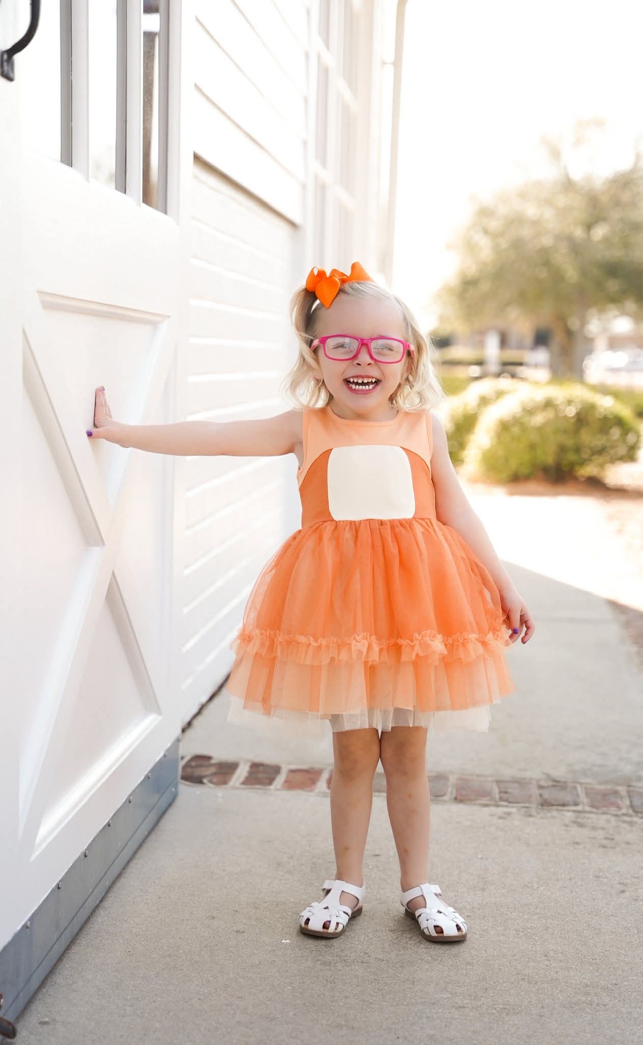 Extras (2026 Puppy Playtime) Orange Puppy Pal Tulle Dress