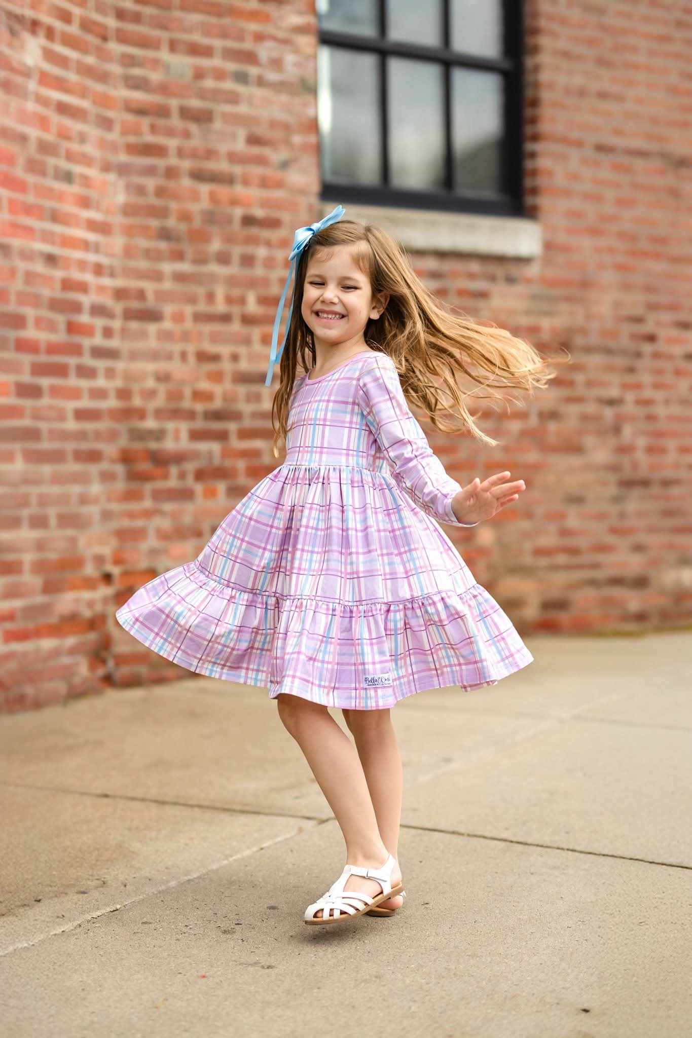Extras (2025 Final Easter Collection) Long Sleeve Purple Plaid Twirl