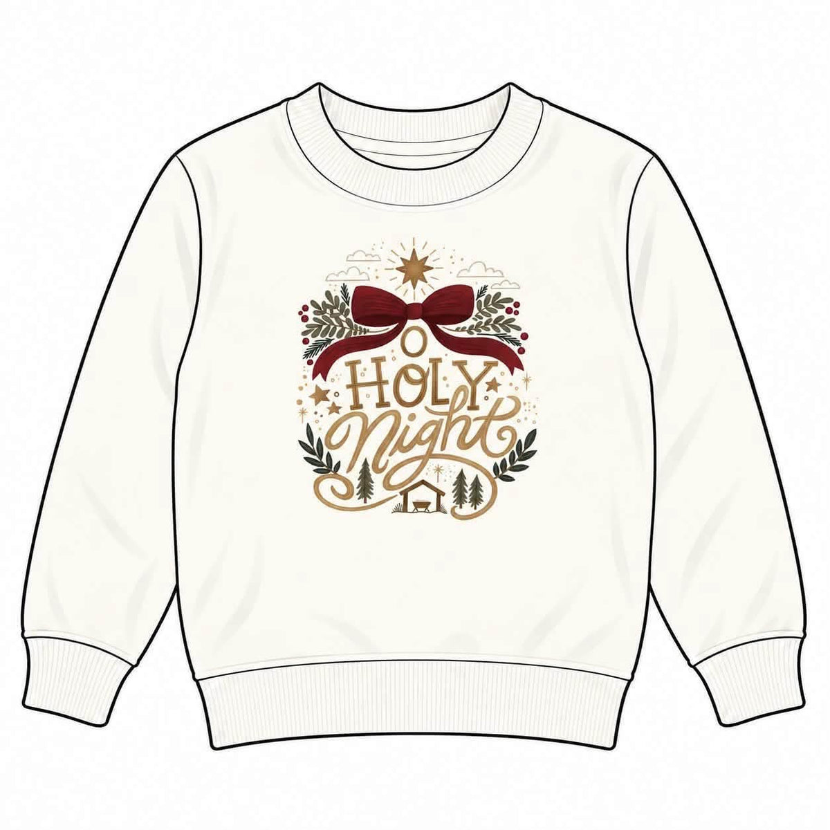 (2026 Christmas BYOP) Oh Holy Night Embroidered Sweatshirt