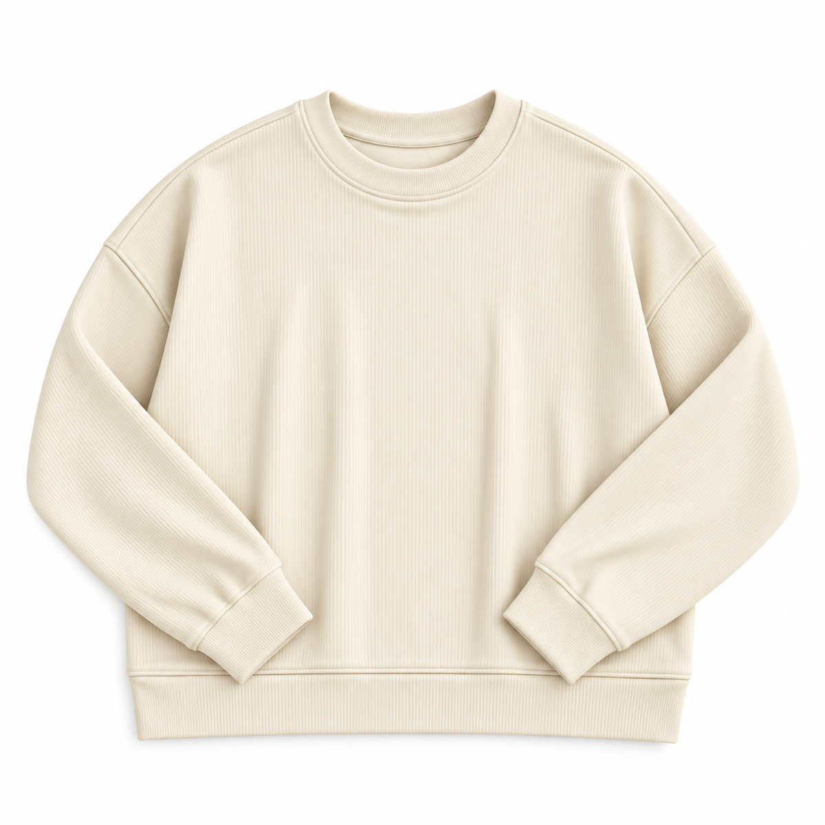 (2026 Mommy & Me Ribbed Joggers) Cream Mommy Top