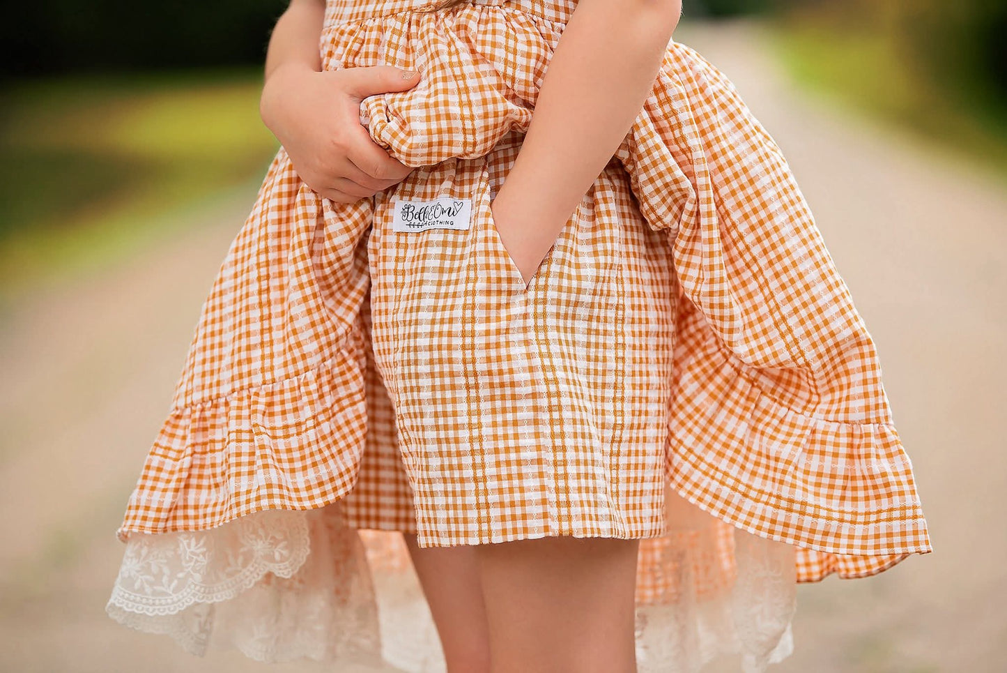 (2026 Fall Dresses) Orange Plaid Dress