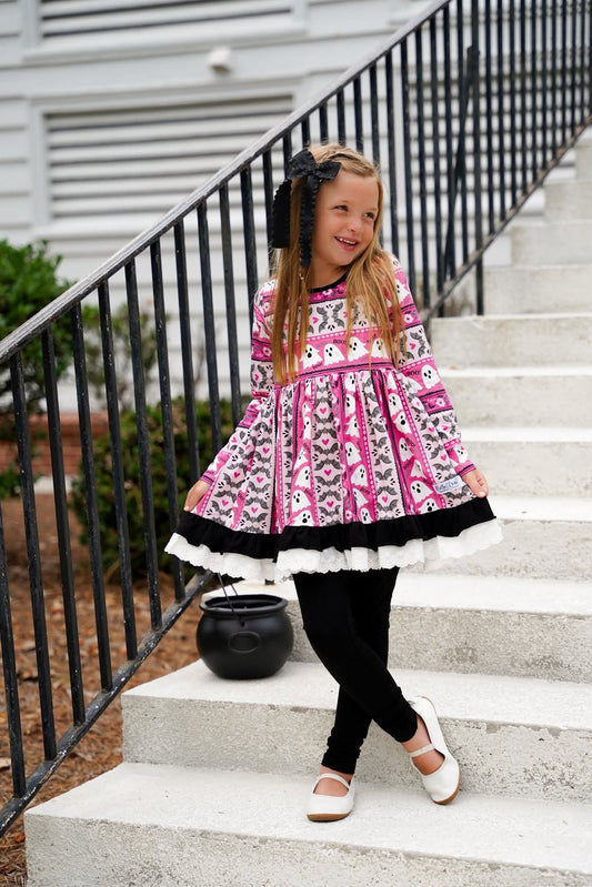 Extras (2025 Halloween Bash) Long Sleeve Pink Floral Ghost