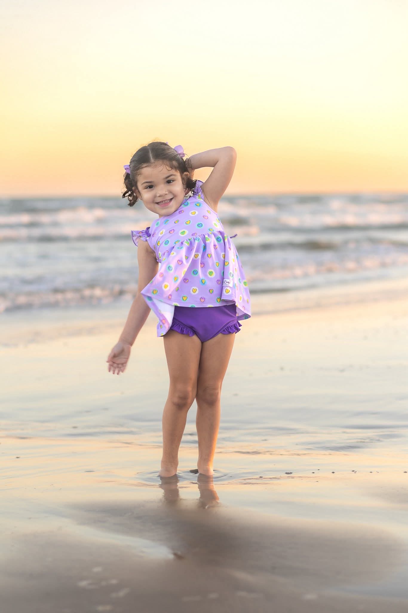 Extras (2025 Spring Break Bash) Hearts Smocked Back Tankini