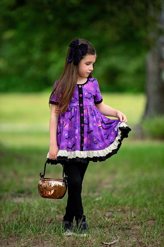 Extras (2025 Halloween Bash) Short Sleeve Purple Bats