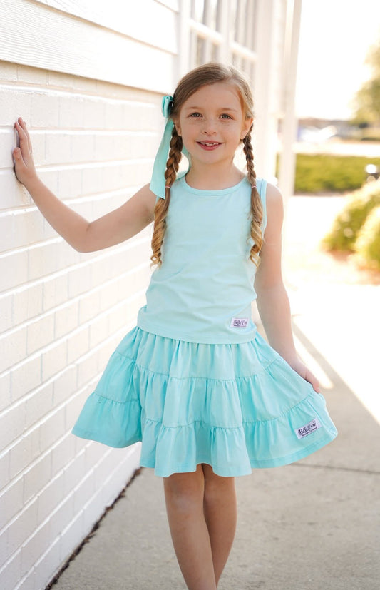 (2026 Summer Staples) Blue Skort Set