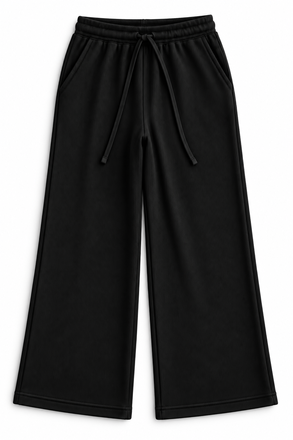 (2026 Mommy & Me Ribbed Joggers) Black Mommy Pants