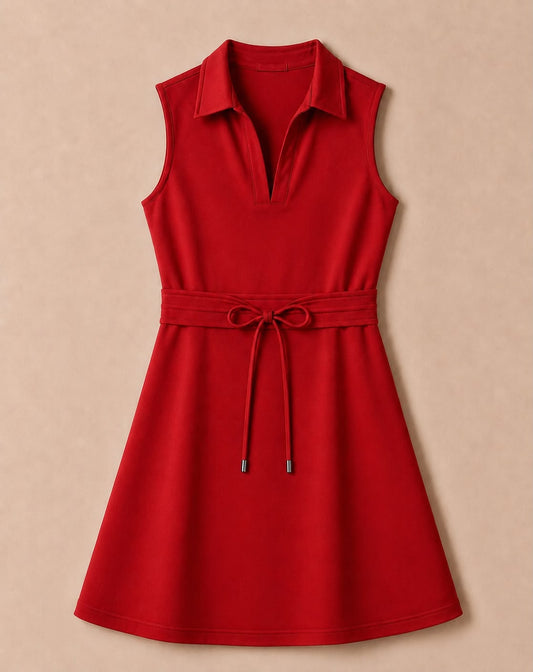 EXTRAS(2026 Mommy & Me Athletics) Mommy Red Collared Athletic Dress