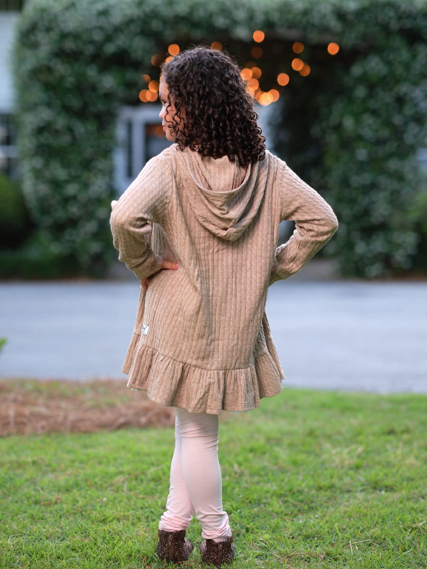 EXTRAS (2026 Cardigans) Tan Hooded Cardigan