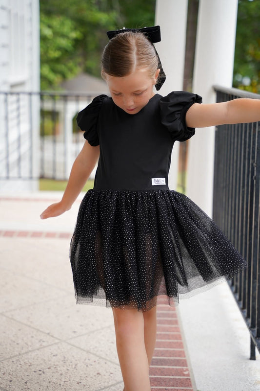 Extras (2025 Dance Collection) Puff Sleeve Black Leo