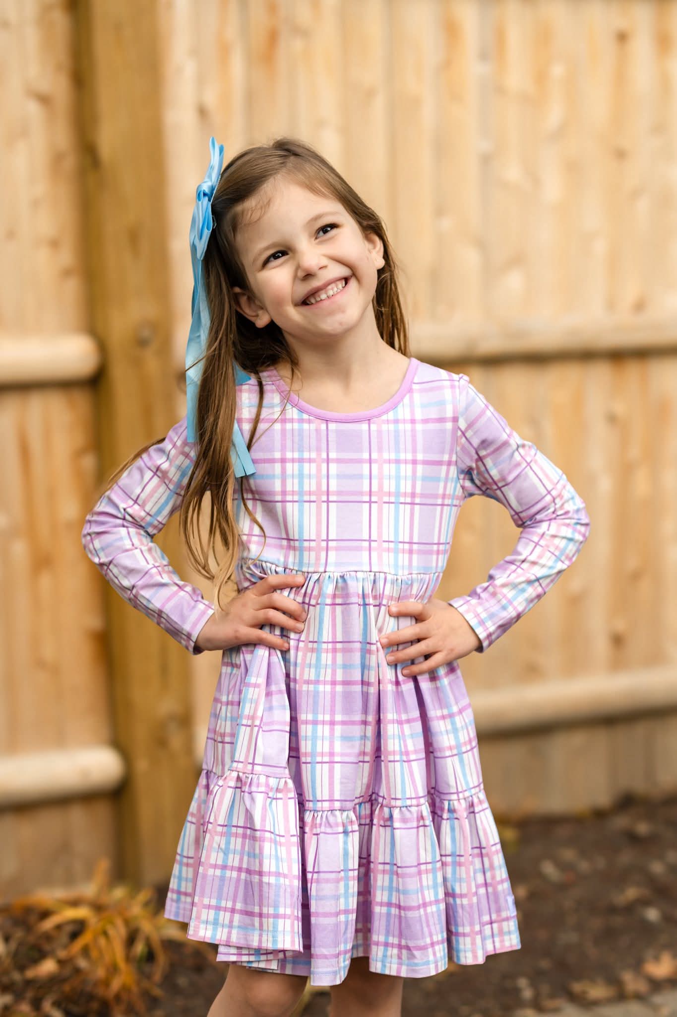 Extras (2025 Final Easter Collection) Long Sleeve Purple Plaid Twirl
