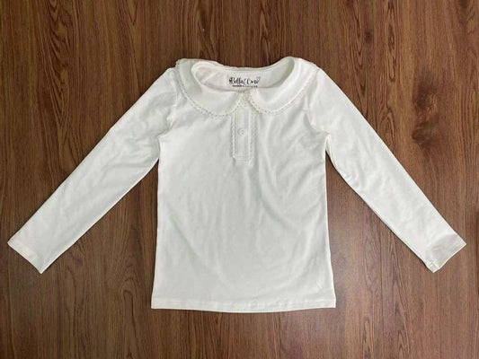 (2025 Winter uniforms) White Long Sleeve Collared Shirt