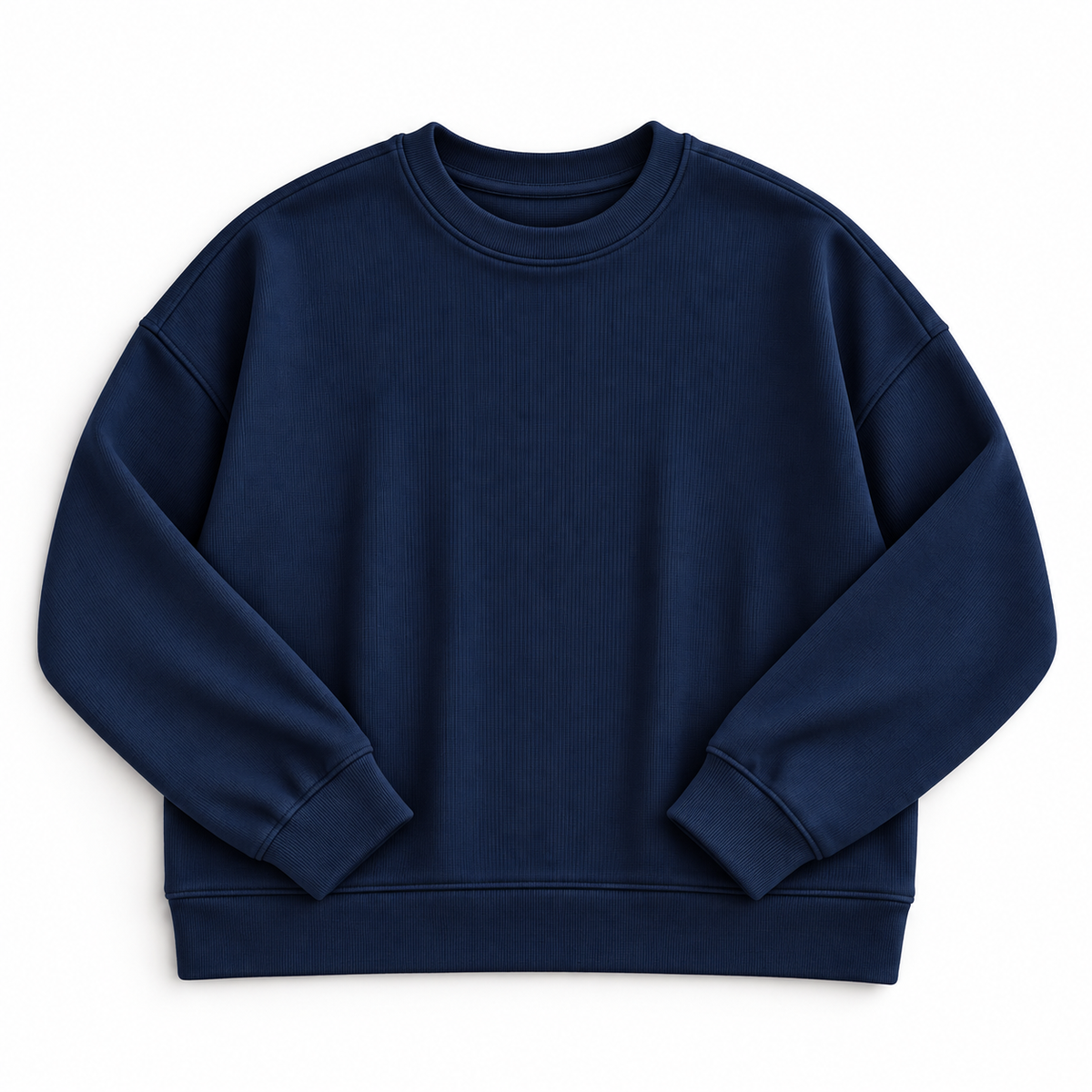 (2026 Mommy & Me Ribbed Joggers) Navy Mommy Top
