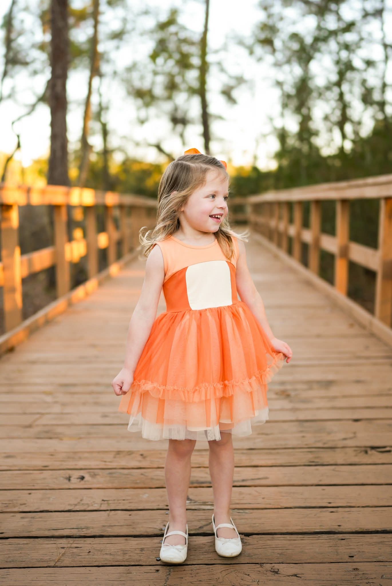 Extras (2026 Puppy Playtime) Orange Puppy Pal Tulle Dress