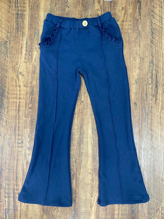 (2025 Winter uniforms) Navy Faux Button Pleated Pants
