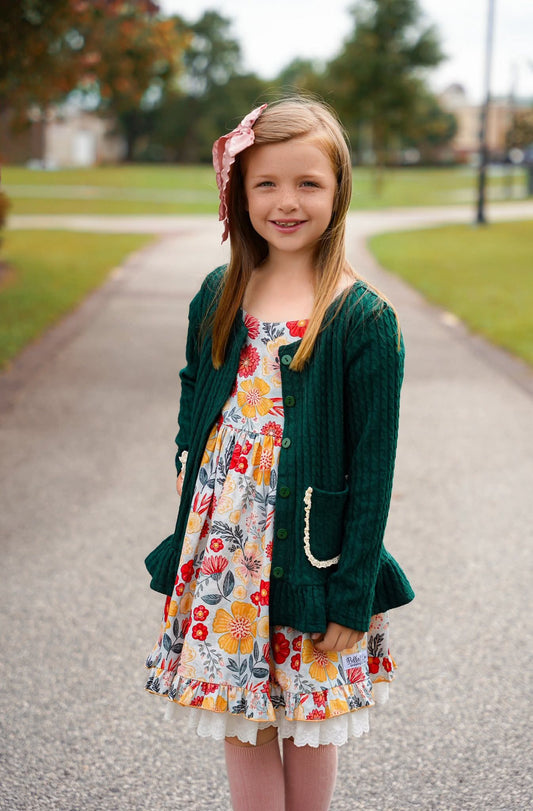 EXTRAS(2026 Cardigans) Green Pocket Cardigan