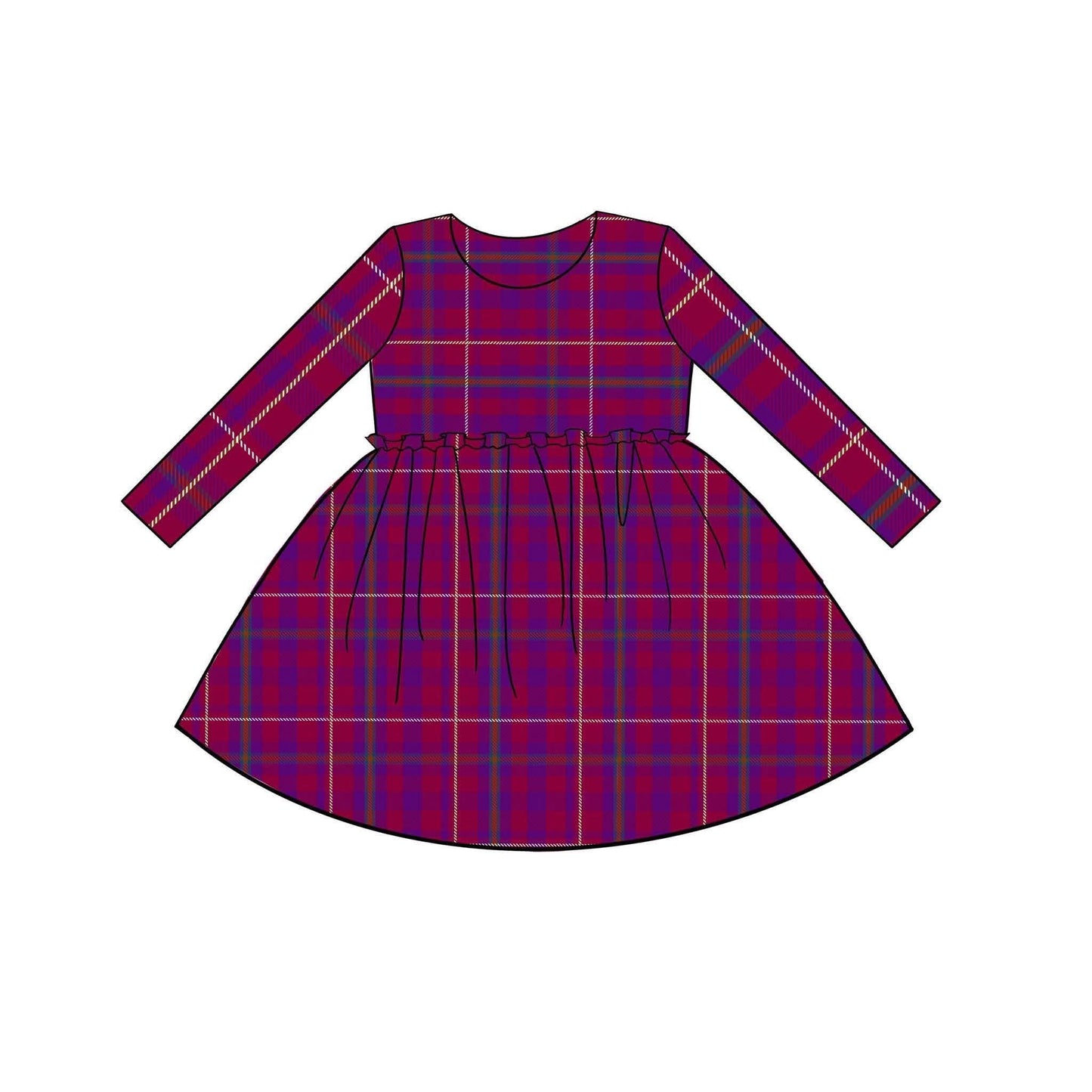 (2026 Fall BYOP) Long Sleeve Purple Plaid Top