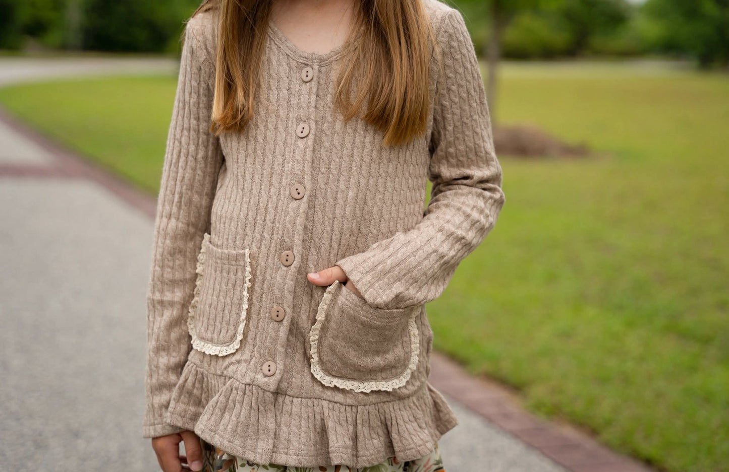 EXTRAS (2026 Cardigans) Tan Pocket Cardigan