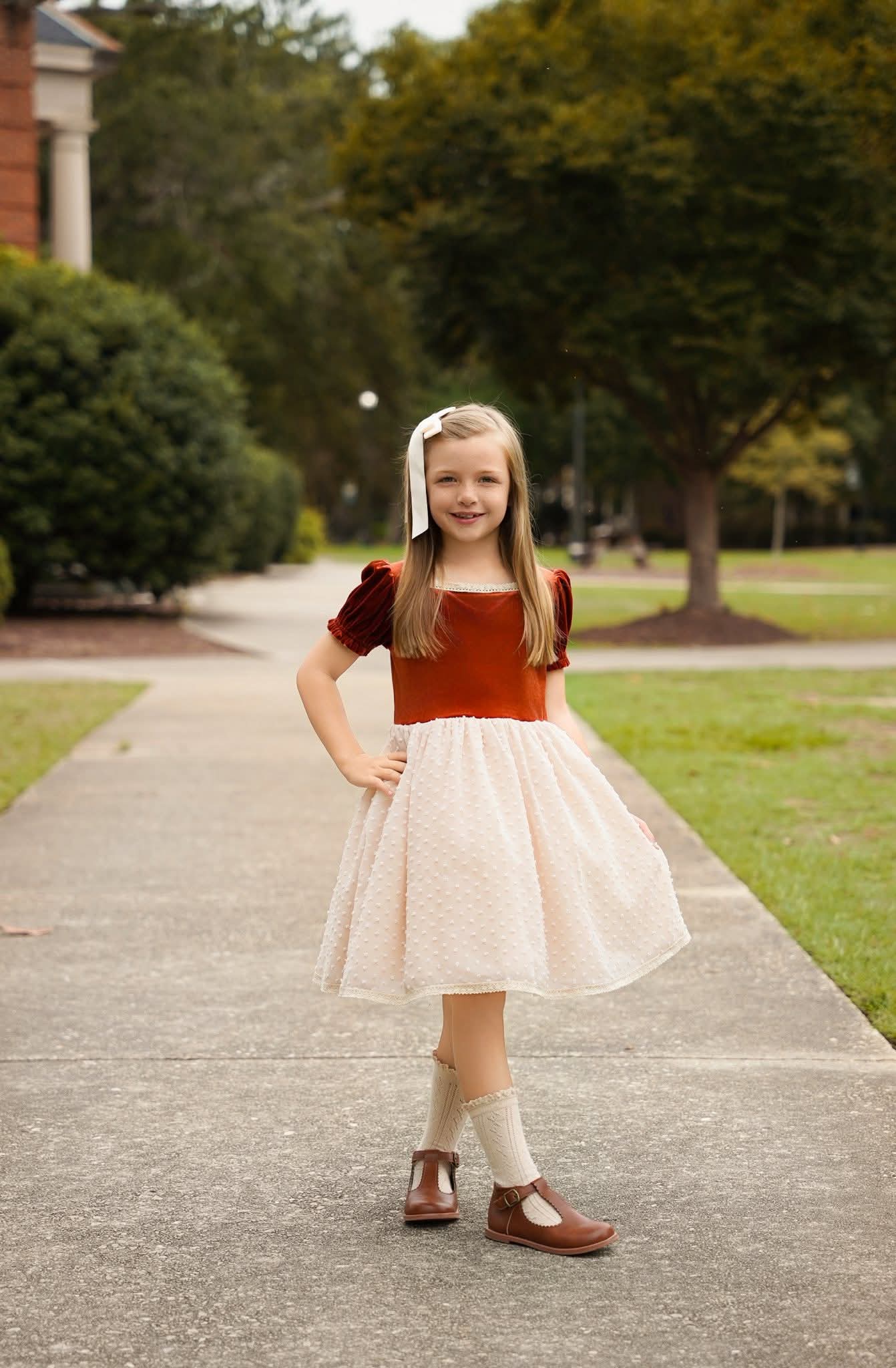 (2026 Fall Collection) Velvet Swiss Dot Dress